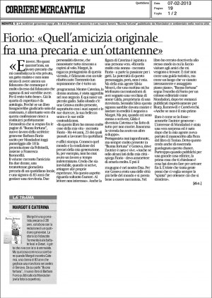 Corriere Mercantile, 7 febb 13, Buona Fortuna rece-intervista